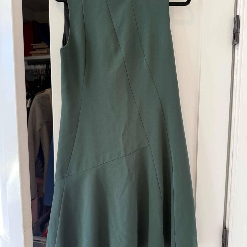 Theory Diagonal Drape Dress Green